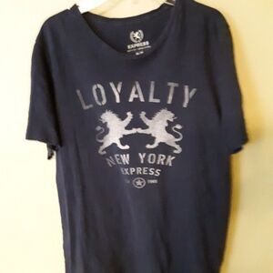 Express top mens medium top shirt sale Mens Navy Blue Short sleeve